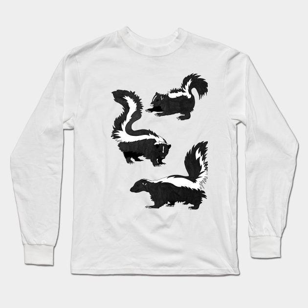 Fart Squirrel Skunk Long Sleeve T-Shirt by prizprazpruz